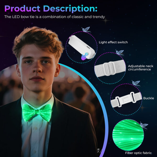 Christmas Bow Tie, Light Up Your Holidays With A Festive Christmas Bow Tie - Lumisonata - Image 6