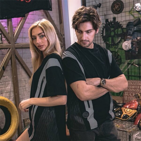 LED fiber optic fabric T-Shirts, Oversized T Shirts For Men - Lumisonata - Imagen 6