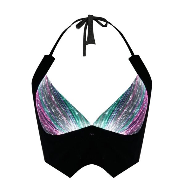 Sexy Rave Bra, Glowing Music Festival Clothing - Lumisonata - Imagem 2
