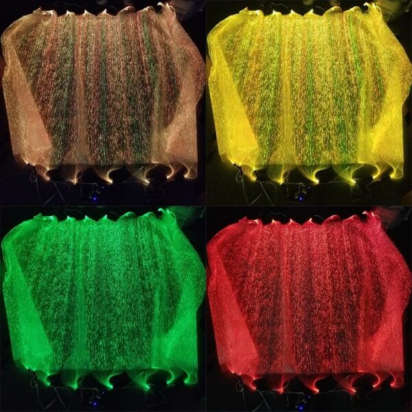 Red Fabric (Rave Luminous Fiber Optic Fabric) - Lumisonata - Image 5