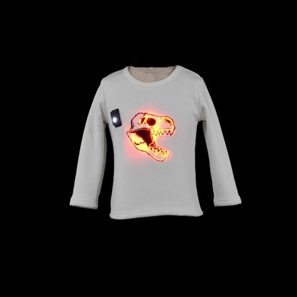 Glow Toddler Sweatshirt with Light Up Dinosaur - Lumisonata