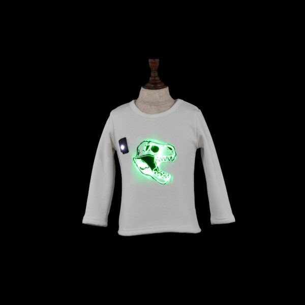 Glow Toddler Sweatshirt with Light Up Dinosaur - Lumisonata - Image 4