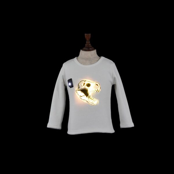 Glow Toddler Sweatshirt with Light Up Dinosaur - Lumisonata - Image 7
