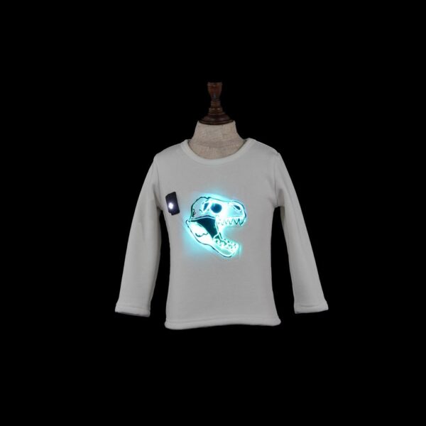 Glow Toddler Sweatshirt with Light Up Dinosaur - Lumisonata - Image 6