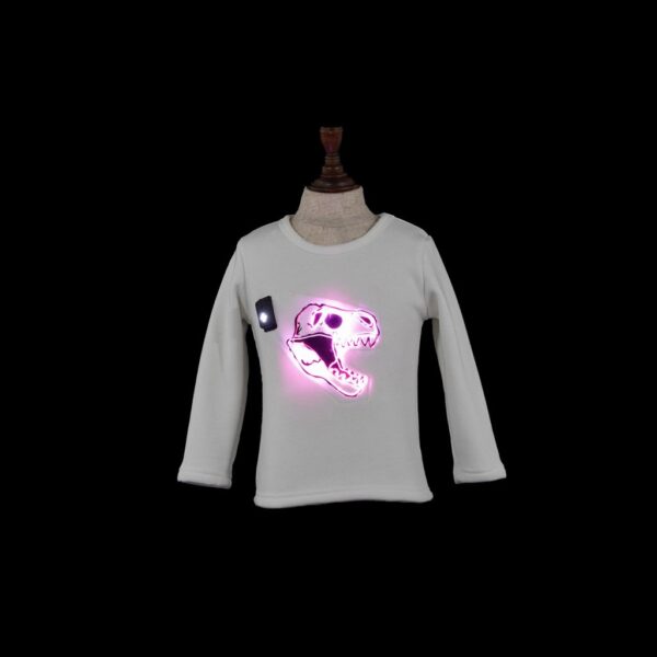 Glow Toddler Sweatshirt with Light Up Dinosaur - Lumisonata - Image 5