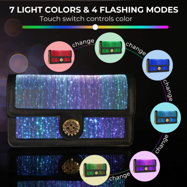 LED Bags Light up Purse Festival Evening Clutch Luminous Handbag - Lumisonata - Imagen 5
