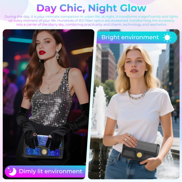 LED Bags Light up Purse Festival Evening Clutch Luminous Handbag - Lumisonata - Imagen 7