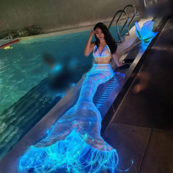Light Up Underwater Clothing, Optical Fiber Fabric Mermaid Suit - Lumisonata - 이미지 4