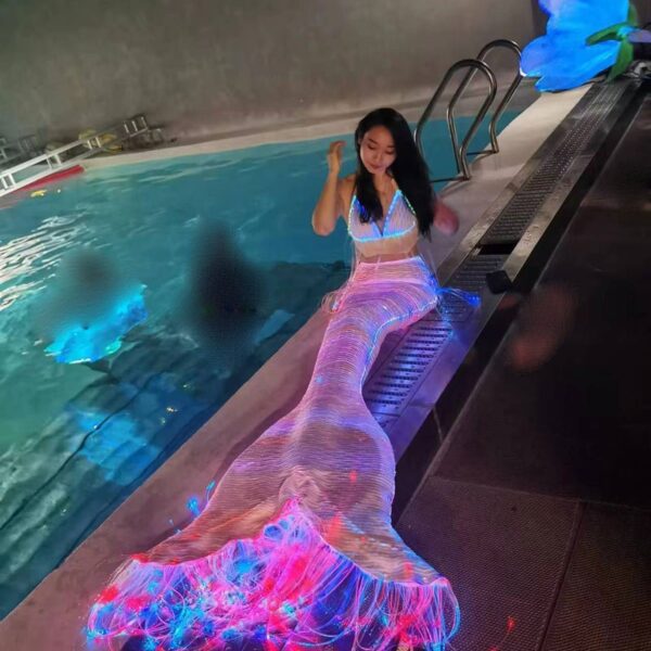 Light Up Underwater Clothing, Optical Fiber Fabric Mermaid Suit - Lumisonata - 이미지 2