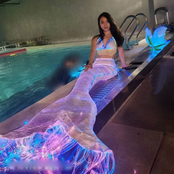Light Up Underwater Clothing, Optical Fiber Fabric Mermaid Suit - Lumisonata - 이미지 3