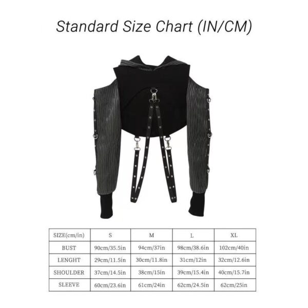 Punk Rock Clothing, Luminous Cyberpuk Female High Top Hoodie - Lumisonata - 图片 3