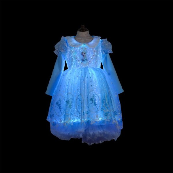 Blue Girl Embroidery StraightTutu Tulle Party Flower Girl Dress - Lumisonata - Imagem 2